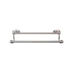 Edwardian Double Bath Towel Bar - Oval Backplate Top Knobs|Towel Bars