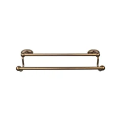 Edwardian Double Bath Towel Bar - Oval Backplate Top Knobs|Towel Bars