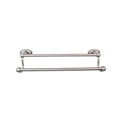 Edwardian Double Bath Towel Bar - Oval Backplate Top Knobs|Towel Bars