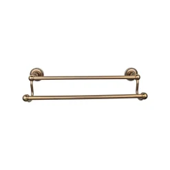 New Edwardian Double Bath Towel Bar - Beaded Backplate Top Knobs|Towel Bars