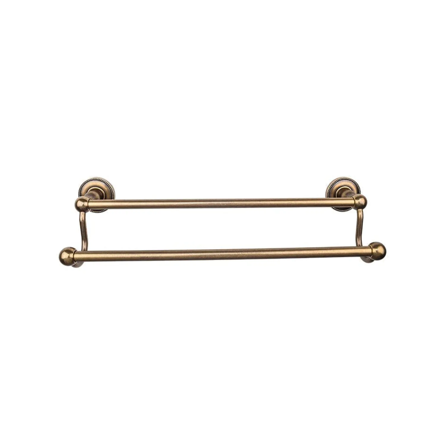 New Edwardian Double Bath Towel Bar - Beaded Backplate Top Knobs|Towel Bars