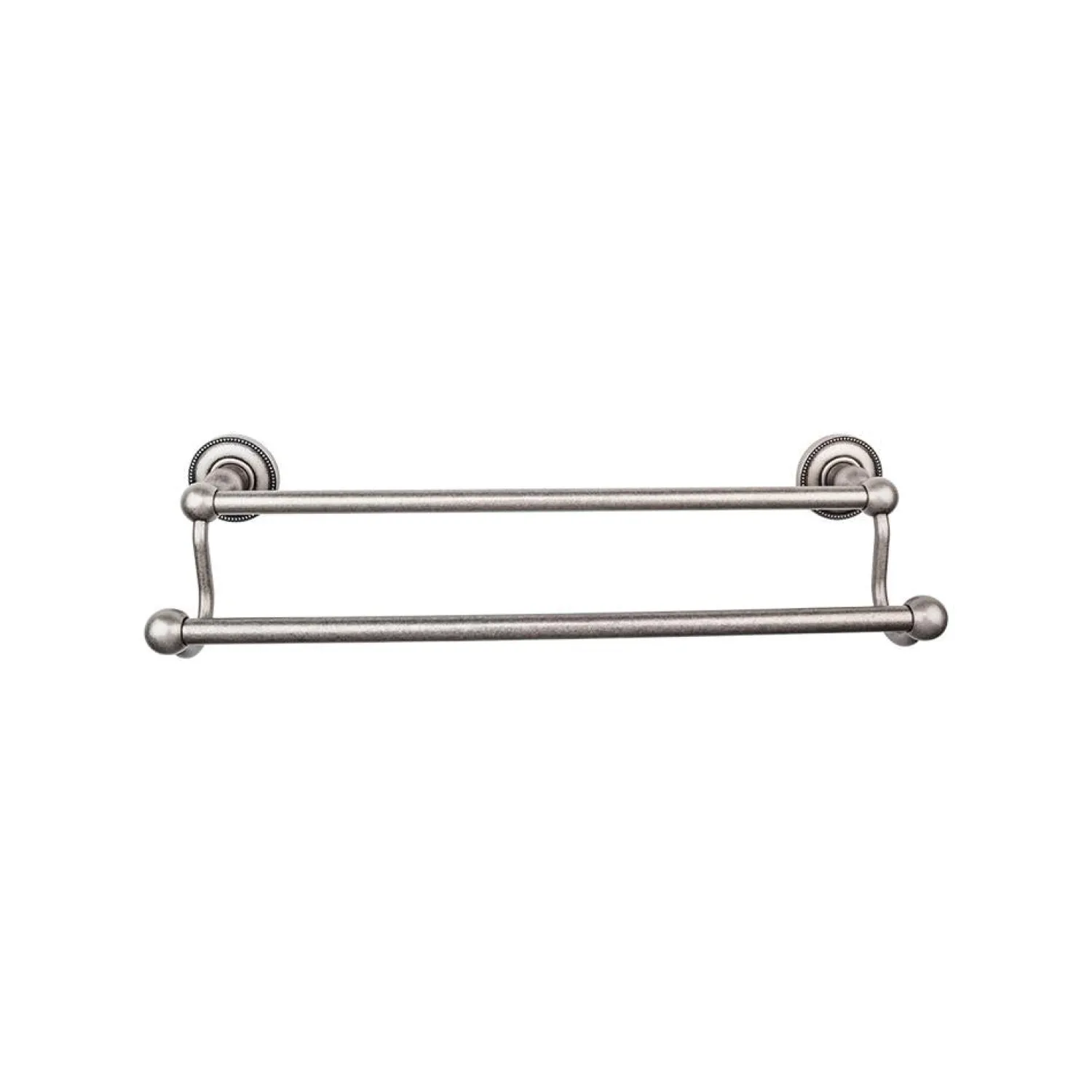 New Edwardian Double Bath Towel Bar - Beaded Backplate Top Knobs|Towel Bars