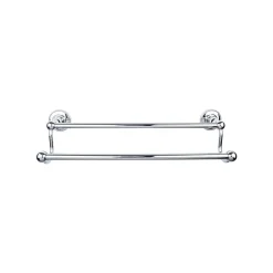 New Edwardian Double Bath Towel Bar - Beaded Backplate Top Knobs|Towel Bars