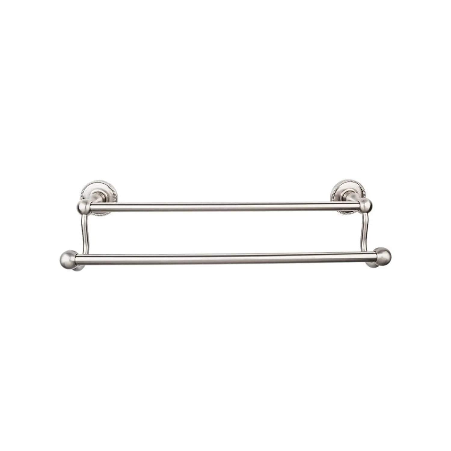 New Edwardian Double Bath Towel Bar - Beaded Backplate Top Knobs|Towel Bars