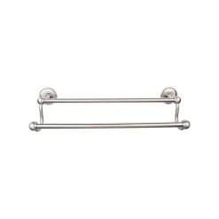 New Edwardian Double Bath Towel Bar - Beaded Backplate Top Knobs|Towel Bars