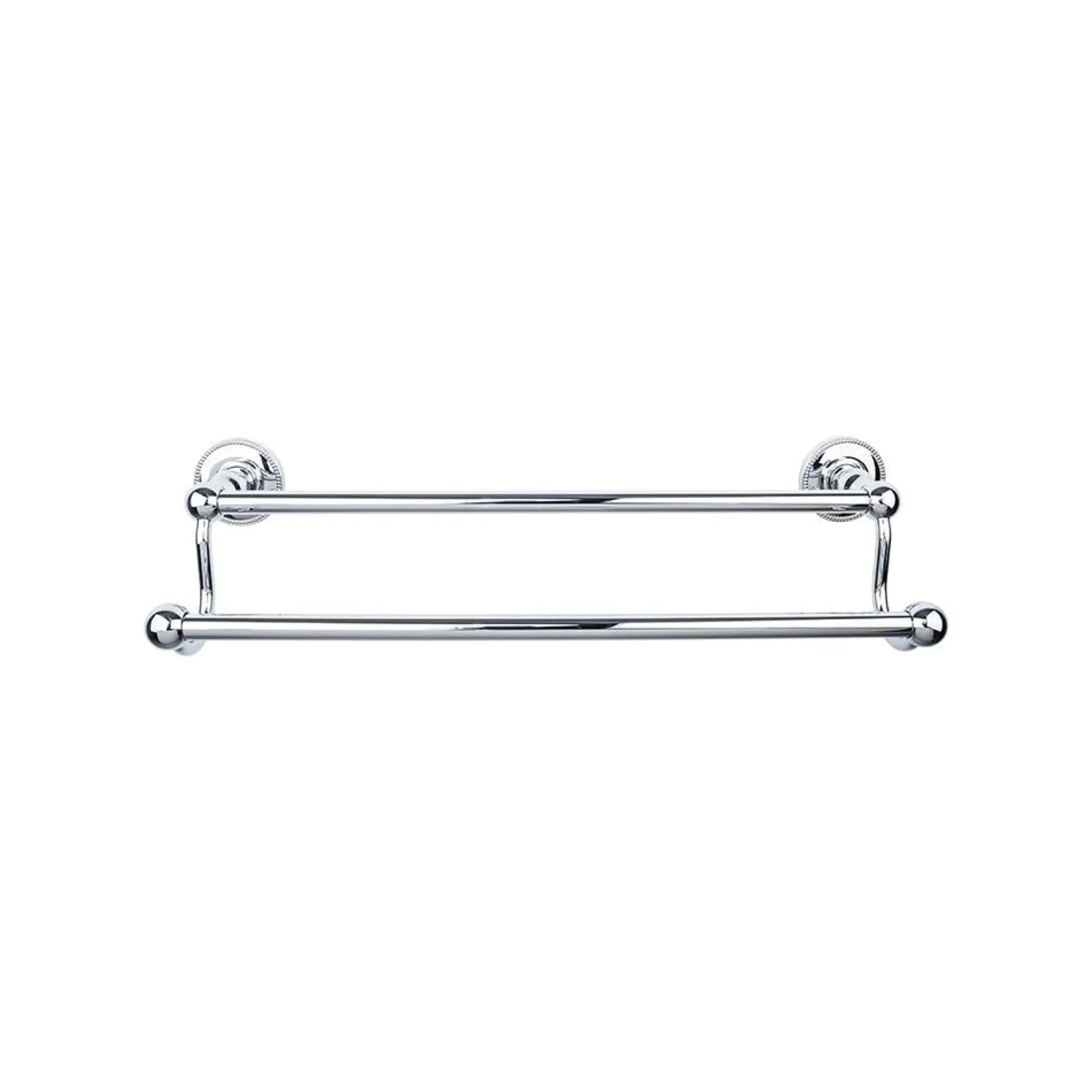 New Edwardian Double Bath Towel Bar - Beaded Backplate Top Knobs|Towel Bars