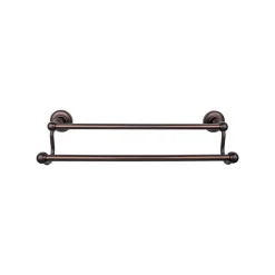 New Edwardian Double Bath Towel Bar - Beaded Backplate Top Knobs|Towel Bars