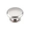 Hot Flat Round Knob in Brushed Stainless Steel Top Knobs|Knobs