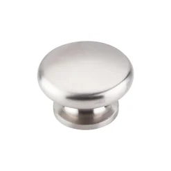 Hot Flat Round Knob in Brushed Stainless Steel Top Knobs|Knobs
