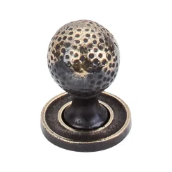 Clearance Paris Knob in Mottled with Backplate in Dark Antique Brass Top Knobs|Knobs