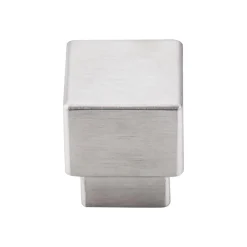 Tapered Medium Square Knob in Brushed Stainless Steel Top Knobs|Knobs