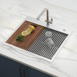 Best Top Mount 25x22 Workstation Kitchen Sink With Accessories Drop-In / Top Mount Sinks|Stainless Steel Sinks
