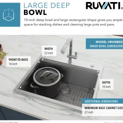 Best Top Mount 25x22 Workstation Kitchen Sink With Accessories Drop-In / Top Mount Sinks|Stainless Steel Sinks