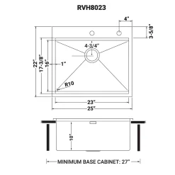 Best Top Mount 25x22 Workstation Kitchen Sink With Accessories Drop-In / Top Mount Sinks|Stainless Steel Sinks