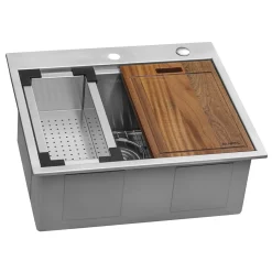 Best Top Mount 25x22 Workstation Kitchen Sink With Accessories Drop-In / Top Mount Sinks|Stainless Steel Sinks
