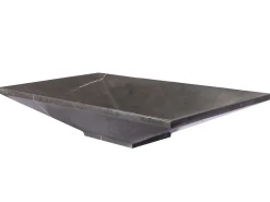 Ultra Modern Rectangular Vessel Sink in Honed Pietra Grey Marble Above Counter / Vessel Sinks