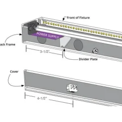 Clearance Under Cabinet Power Strip with High-Output LED Light in White Power Strips|Cabinet Lighting
