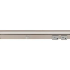Outlet Under Cabinet Power Strip with High-Output LED Light in Satin Nickel Power Strips|Cabinet Lighting