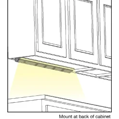 Under Cabinet Power Strip with High-Output LED Light in Bronze Power Strips|Cabinet Lighting