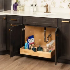 New U-Shape Roll-Out Drawer for 30" x 21" Vanities Cabinet Construction + Upgrades