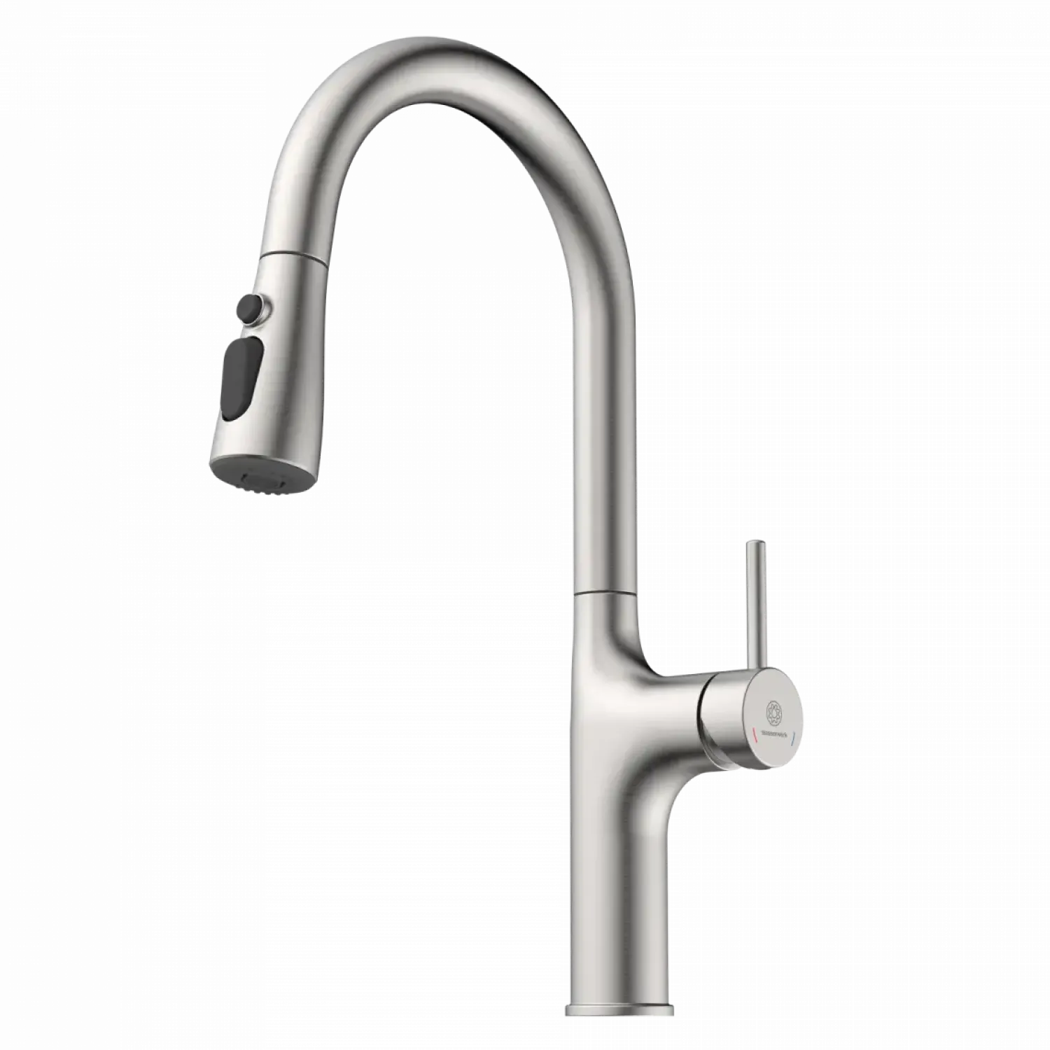 Clearance Arched Pull-Down Kitchen Faucet in Brushed Nickel Single Hole