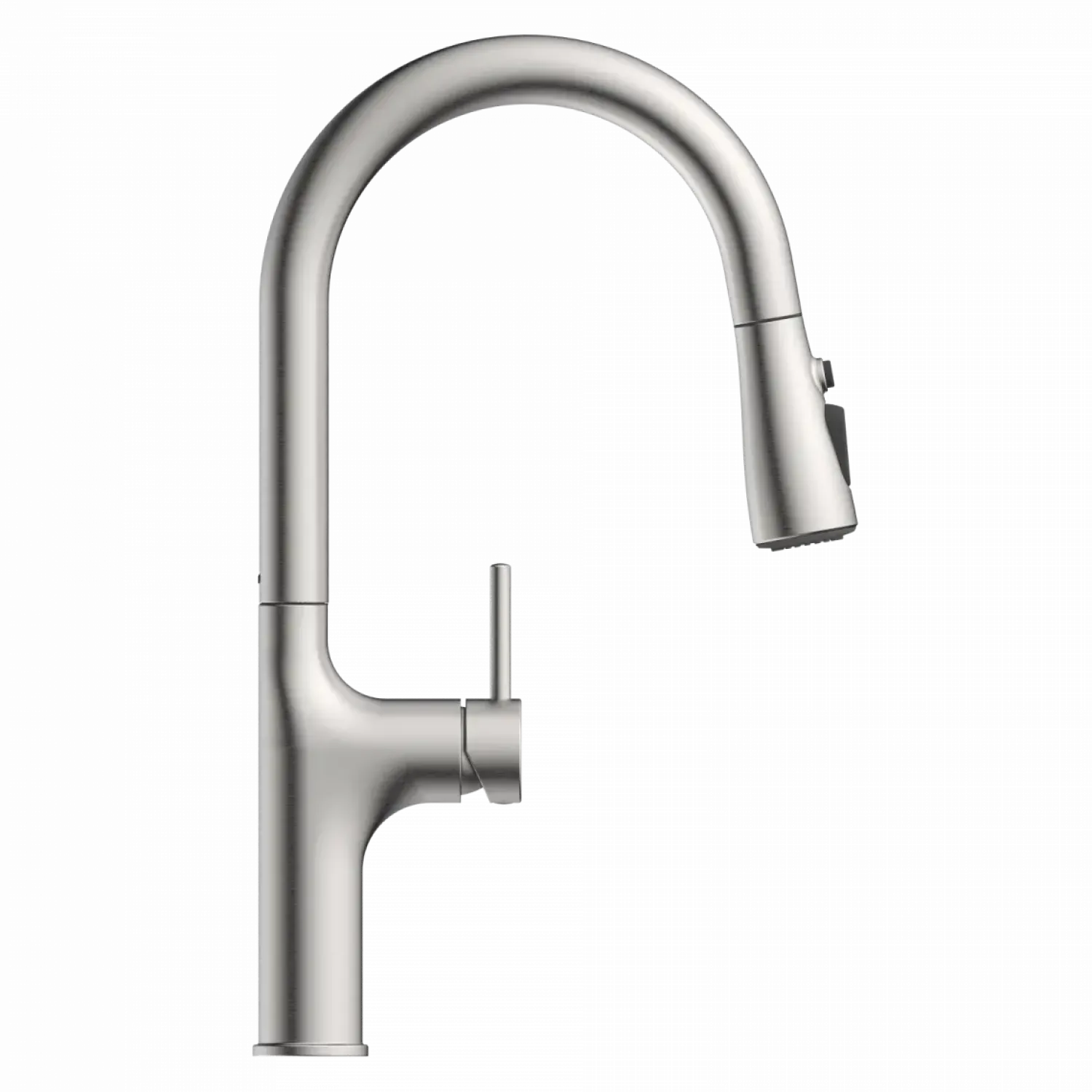 Clearance Arched Pull-Down Kitchen Faucet in Brushed Nickel Single Hole