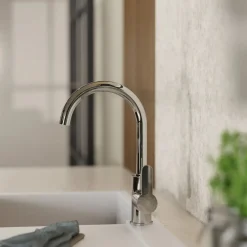 Sale Curved Bar Faucet in Chrome Single Hole