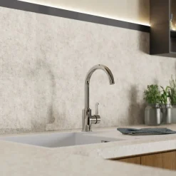 Sale Curved Bar Faucet in Chrome Single Hole