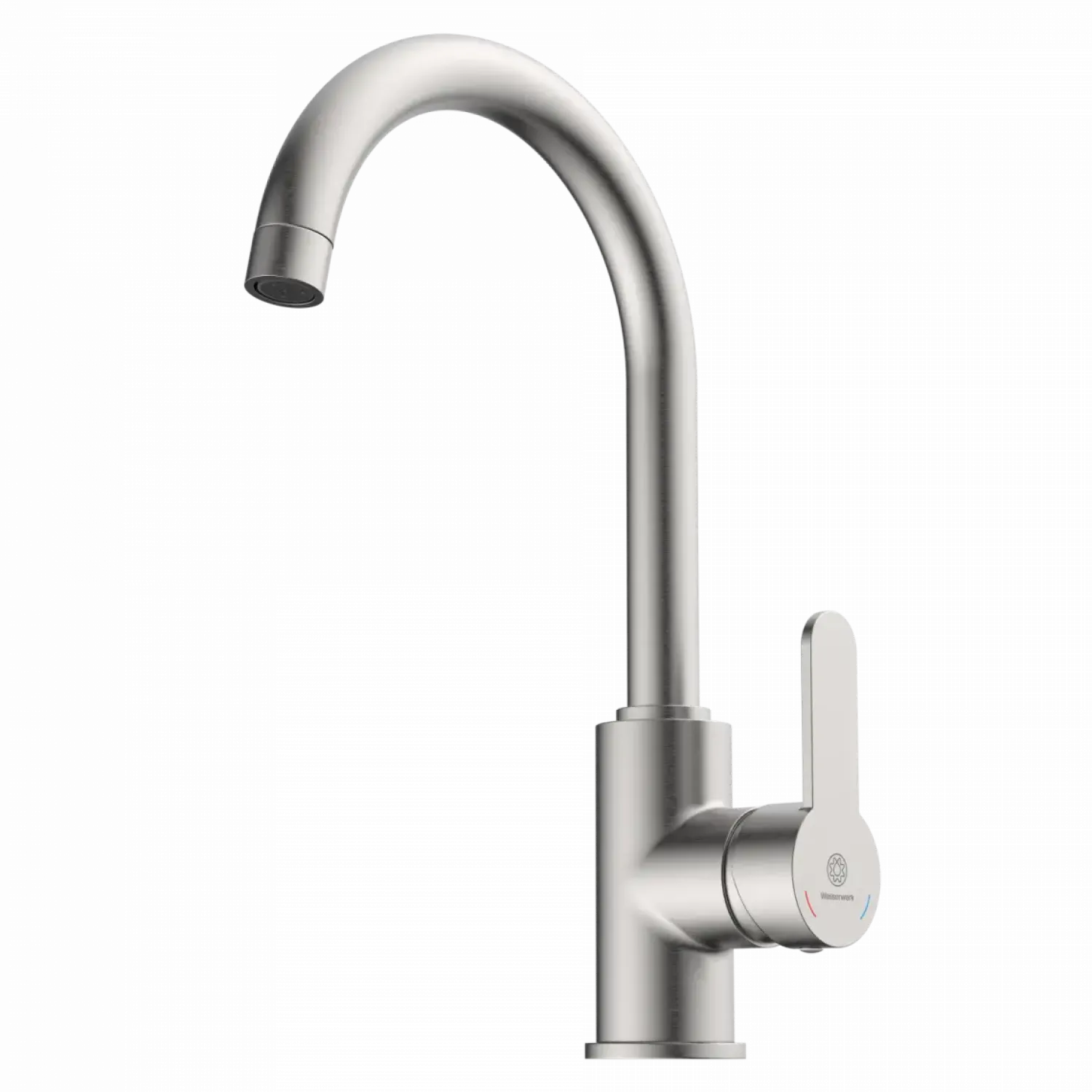 Outlet Curved Bar Faucet in Brushed Nickel Single Hole