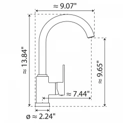 Clearance Curved Bar Faucet in Matte Black Single Hole