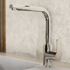 Discount Felis Single Hole Straight Kitchen Faucet in Chrome Single Hole