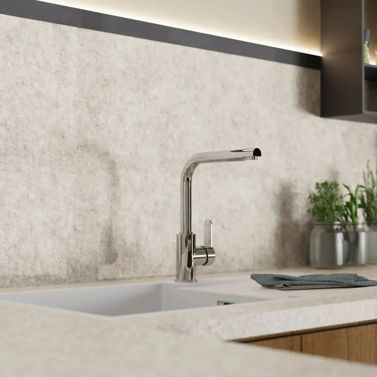 Discount Felis Single Hole Straight Kitchen Faucet in Chrome Single Hole