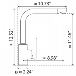 Hot Felis Single Hole Straight Kitchen Faucet in Matte Black Single Hole