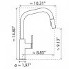 Clearance Kitchen Faucet with Angled Spout Pull-Down Sprayer in Matte Graphite Single Hole