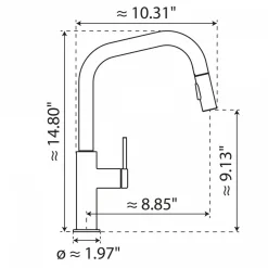 New Kitchen Faucet with Angled Spout Pull-Down Sprayer in Brushed Gold Single Hole