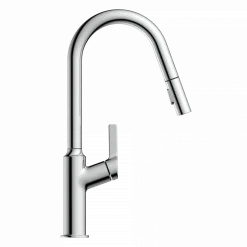 Discount Kitchen Faucet with Curved Spout in Chrome Single Hole