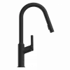 New Kitchen Faucet with Curved Spout in Matte Black Single Hole