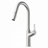 Outlet Kitchen Faucet with Curved Spout in Brushed Nickel Single Hole