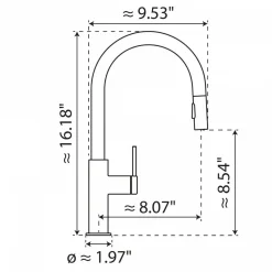 Clearance Kitchen Faucet with Arch Pull-Down Spout in Chrome Single Hole