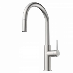 Hot Kitchen Faucet with Arch Pull-Down Spout in Brushed Nickel Single Hole