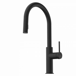 Discount Kitchen Faucet with Arch Pull-Down Spout in Matte Black Single Hole