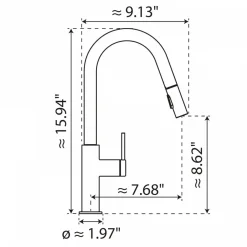 Sale Kitchen Faucet with Curved Pull-Down Spout in Chrome Single Hole