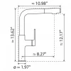 Outlet Kitchen Faucet with Straight Pull-Out Spout in Matte Graphite Single Hole