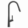 Hot Kitchen Faucet with Curved Spout Pull-Down Sprayer in Matte Graphite Single Hole