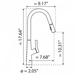 Hot Kitchen Faucet with Curved Spout Pull-Down Sprayer in Matte Graphite Single Hole