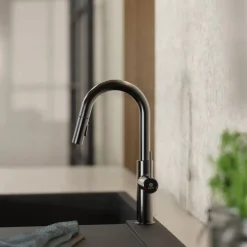 Clearance Pull-Down Kitchen Prep Faucet in Matte Graphite Single Hole|Bar Faucets
