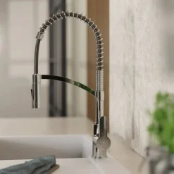 Discount Single Hole Pull Down Kitchen Faucet in Chrome Single Hole
