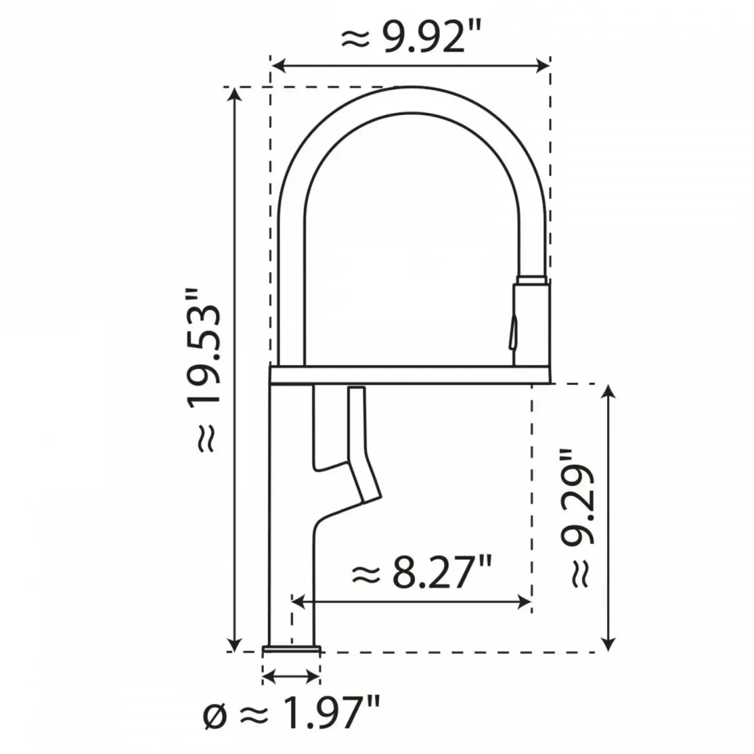 Outlet Single Hole Pull Down Kitchen Faucet | Matte Black & Brushed Gold Single Hole