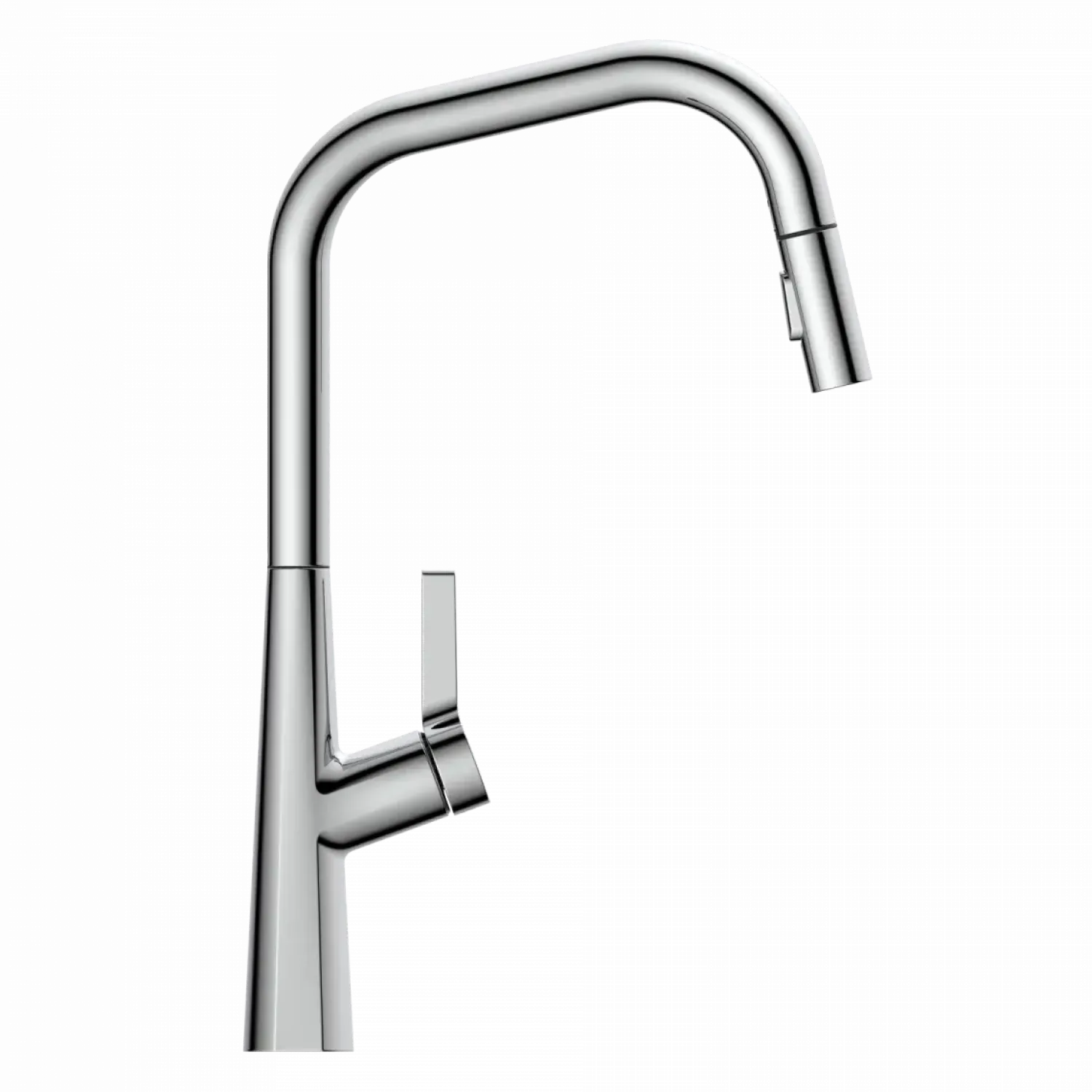 Outlet Single Hole Pull Down Kitchen Faucet in Chrome Single Hole