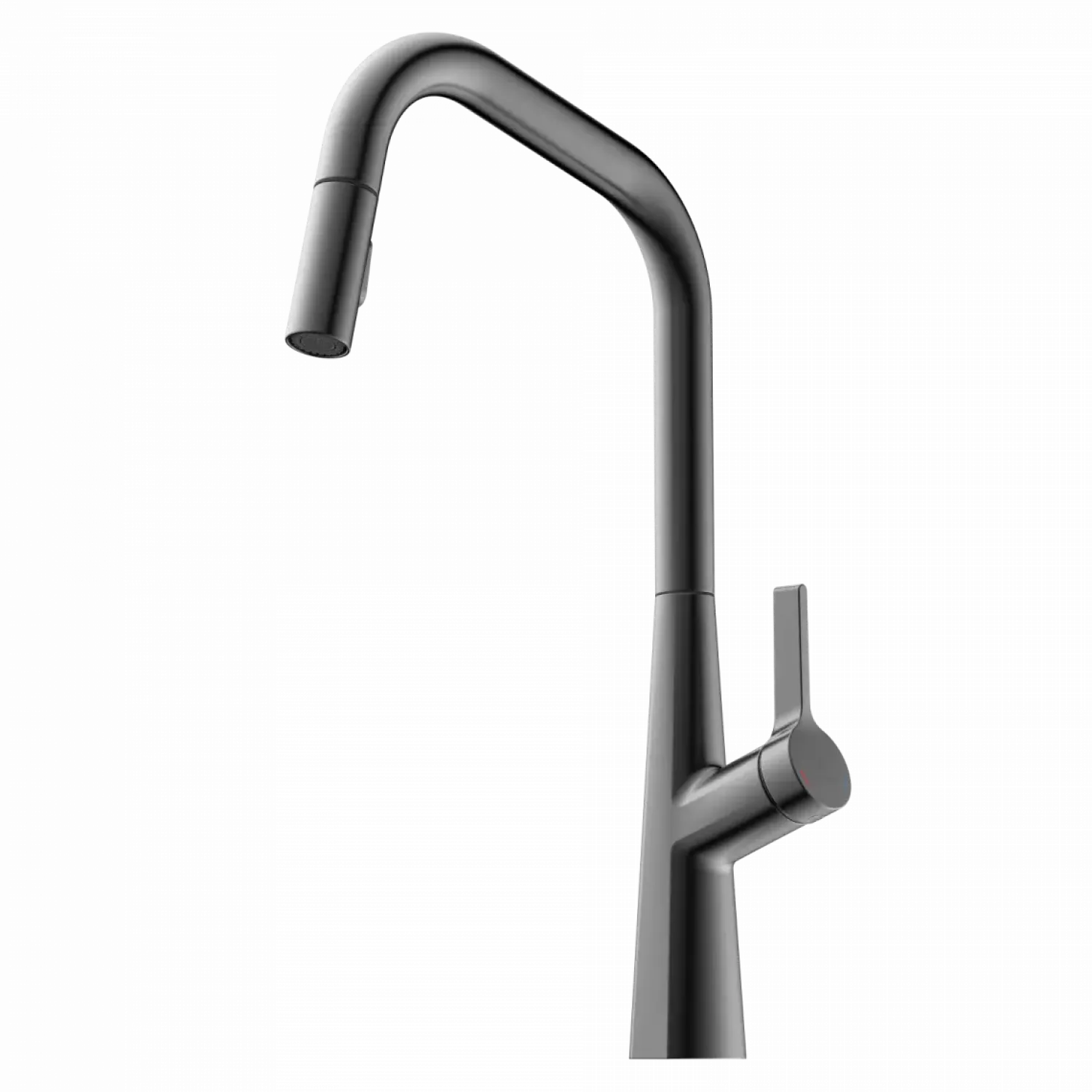 Hot Single Hole Pull Down Kitchen Faucet in Matte Graphite Single Hole